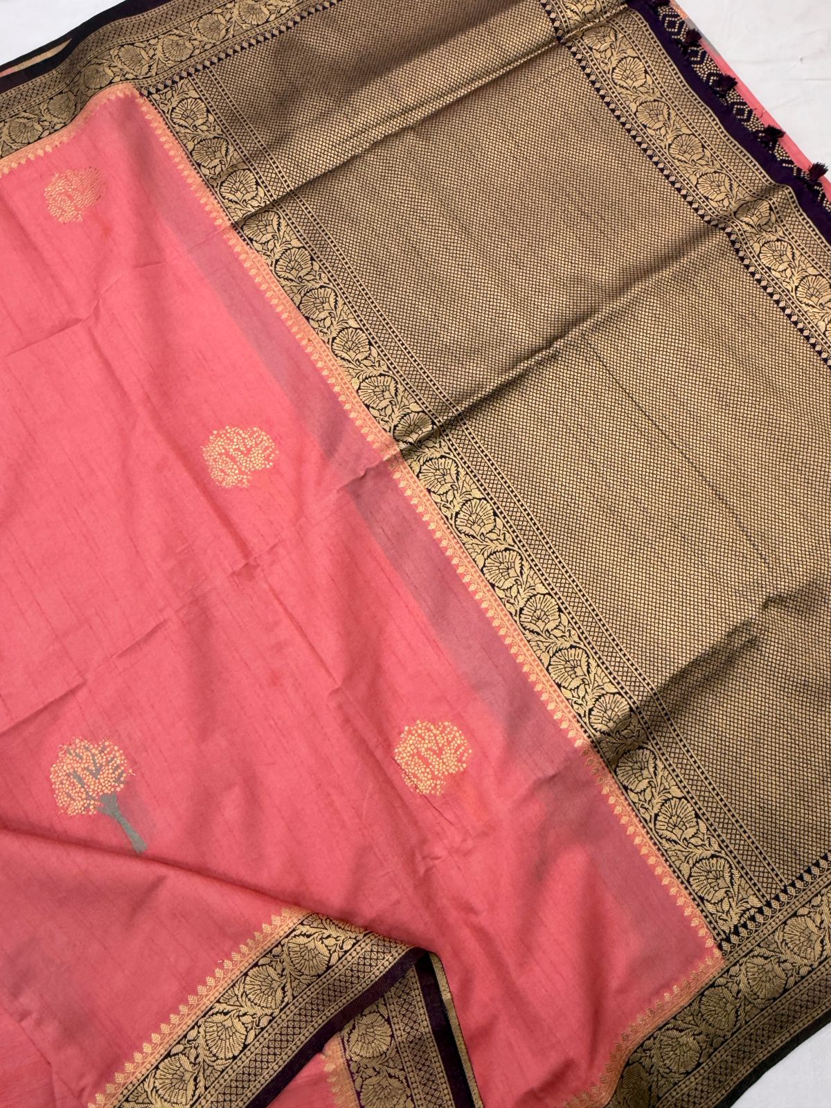 Mild Orange Dola Silk Saree