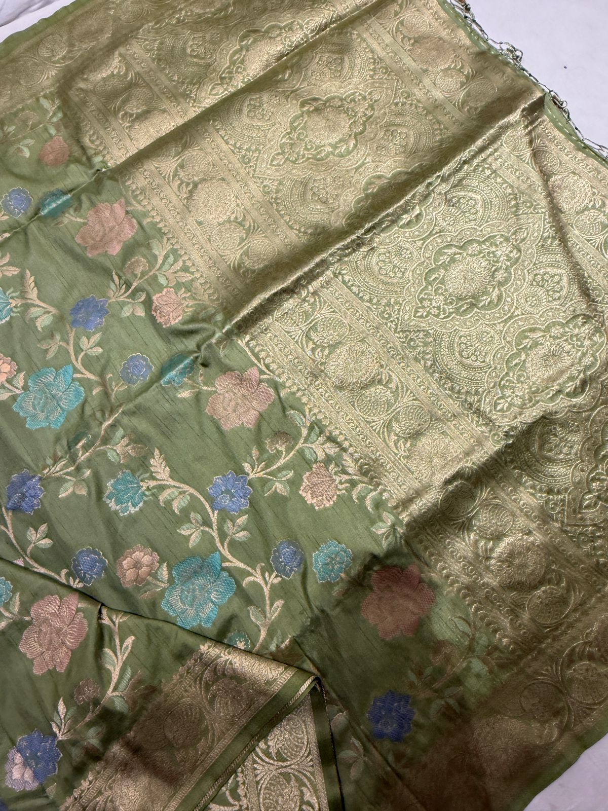 Light Green Dola Silk Saree