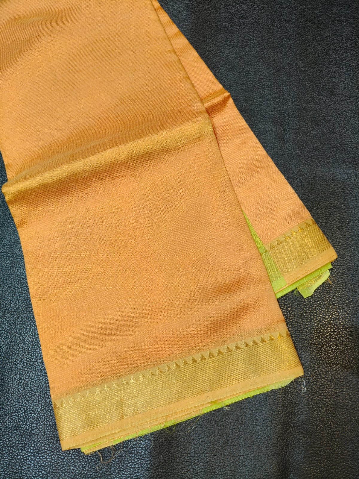 Light Orange With Gold Border Banana Silk USA