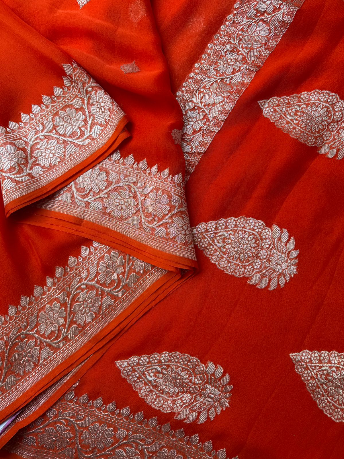 Pure Banarasi Georgette Sarees in the USA | Authentic Handwoven Sarees – Lakshmi Couture
