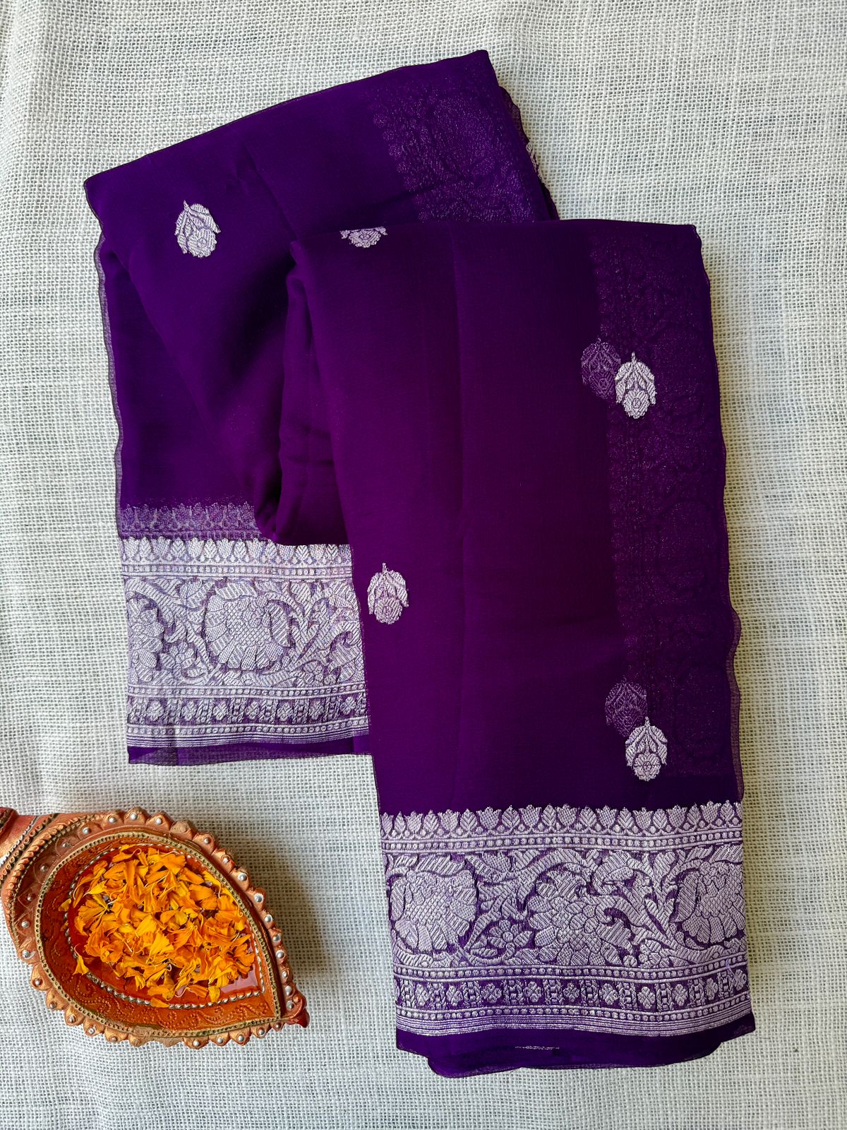 Pure Banarasi Georgette Sarees in the USA | Authentic Handwoven Sarees – Lakshmi Couture