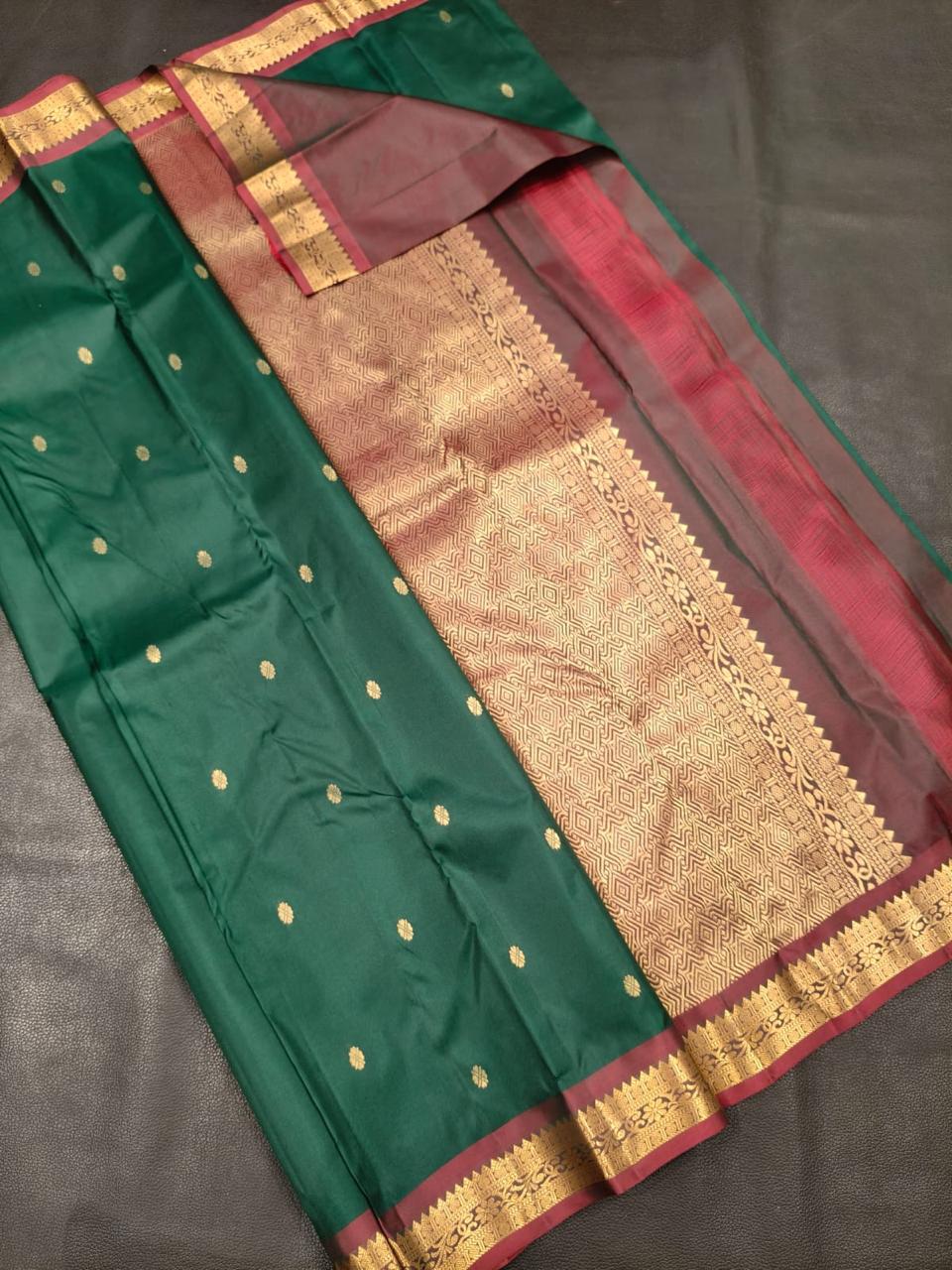 Green With Gold Border Gift Saree USA
