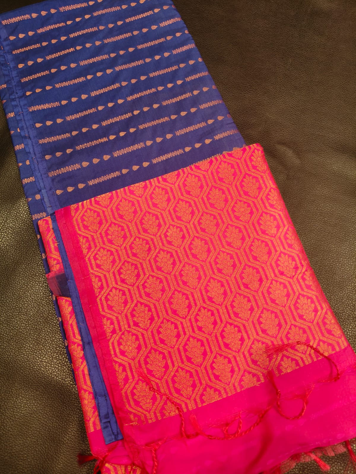 Red With Dark Blue Gift Saree USA