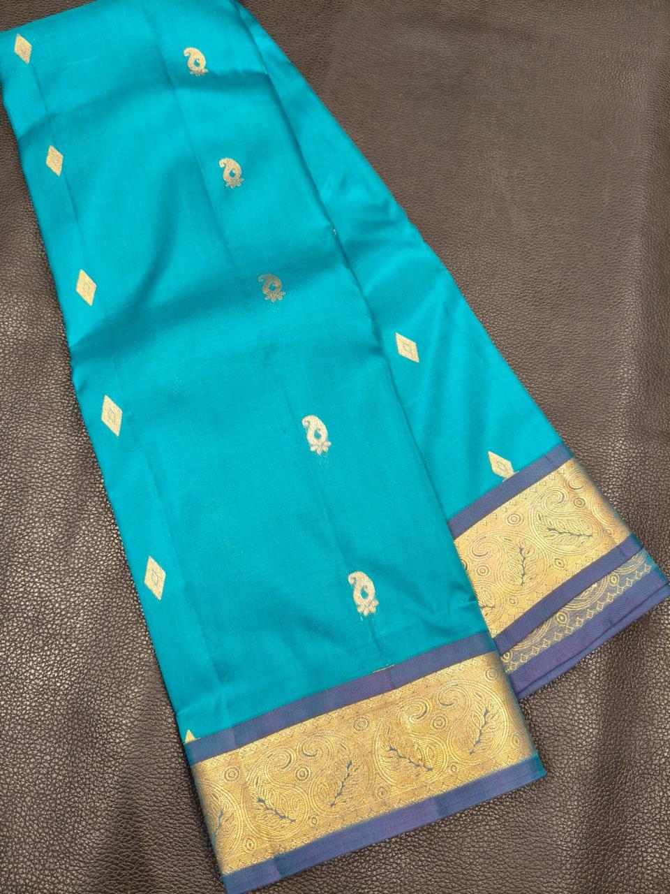 Sky Blue With Dark Blue Gold Gift Saree USA