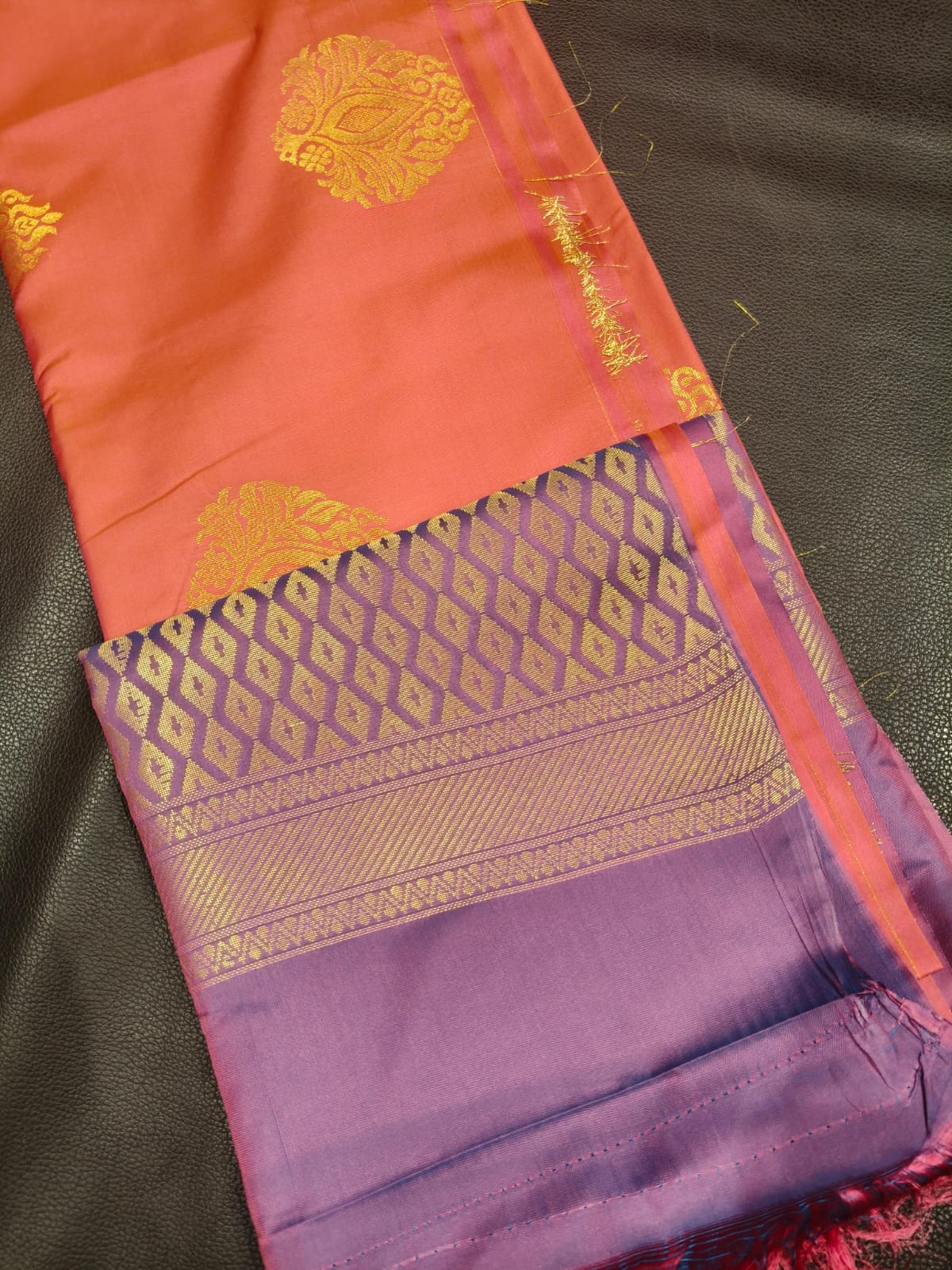 Light Orange With Lavander Gift Saree USA
