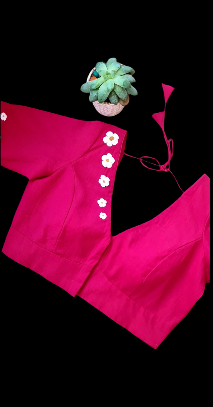 Custom Blue Aari Work Blouse Online USA