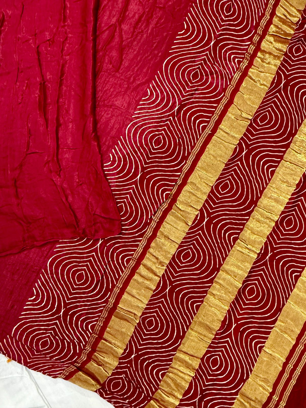 Red Modal_Ajrakh_saree_with_patli_pallu