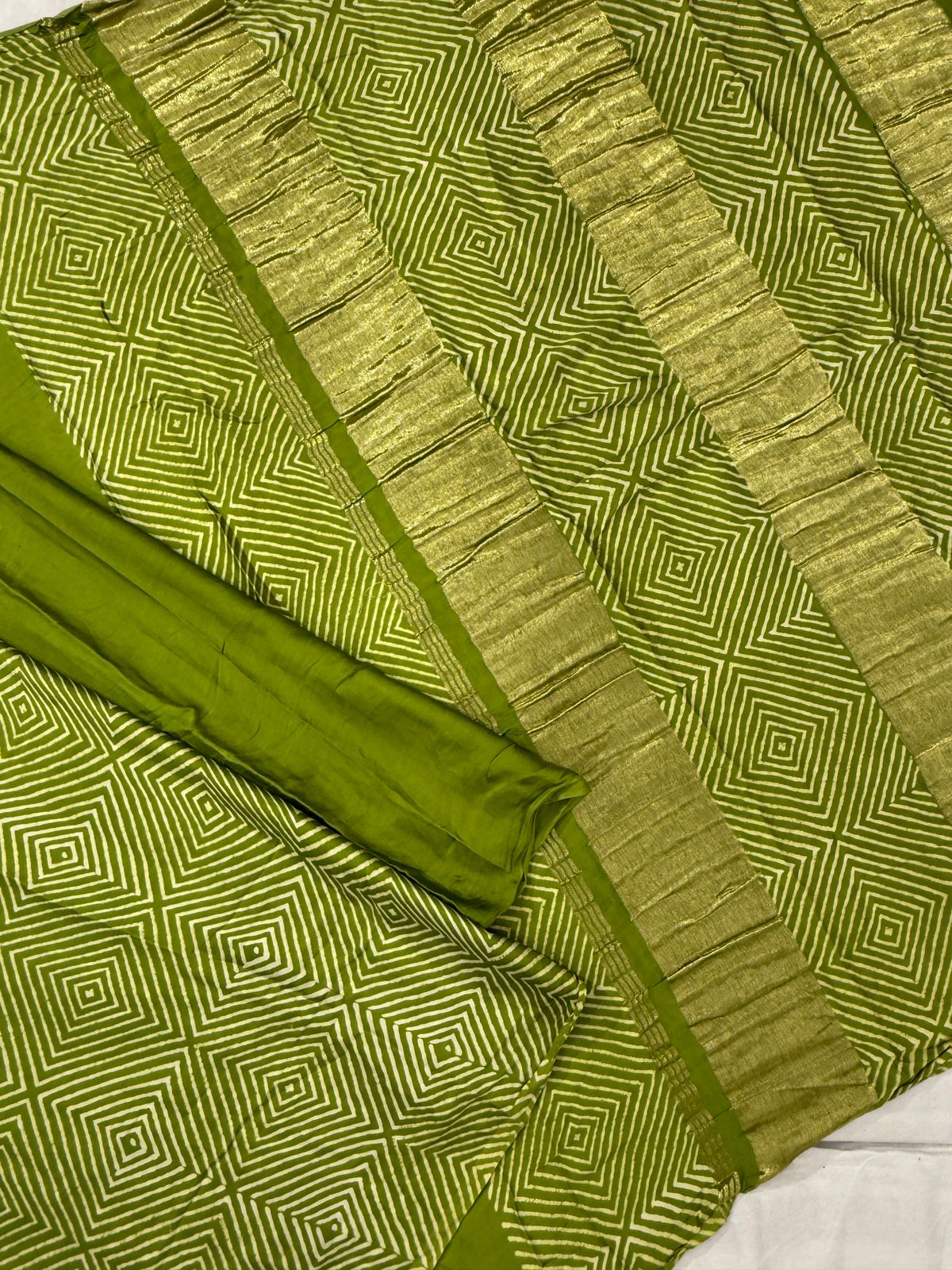 Green Modal_Ajrakh_saree_with_patli_pallu
