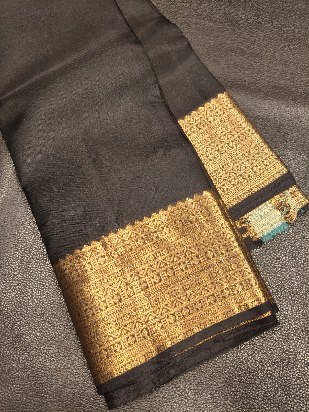 Black with Golden Pure Handloom Saree