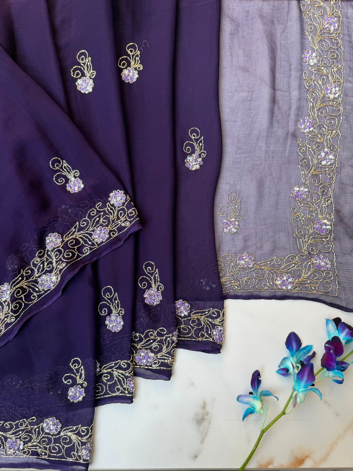 Purple color saree