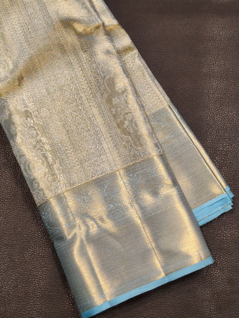 Blue Golden Wedding Saree in USA