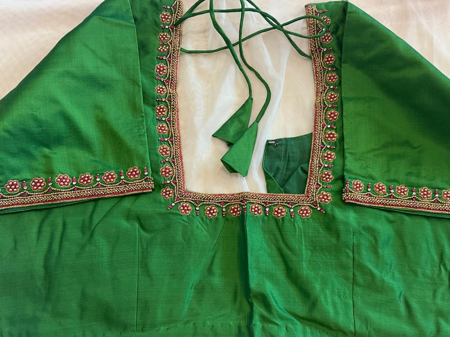 Green Model Blouse online USA - Custom Blouse Online