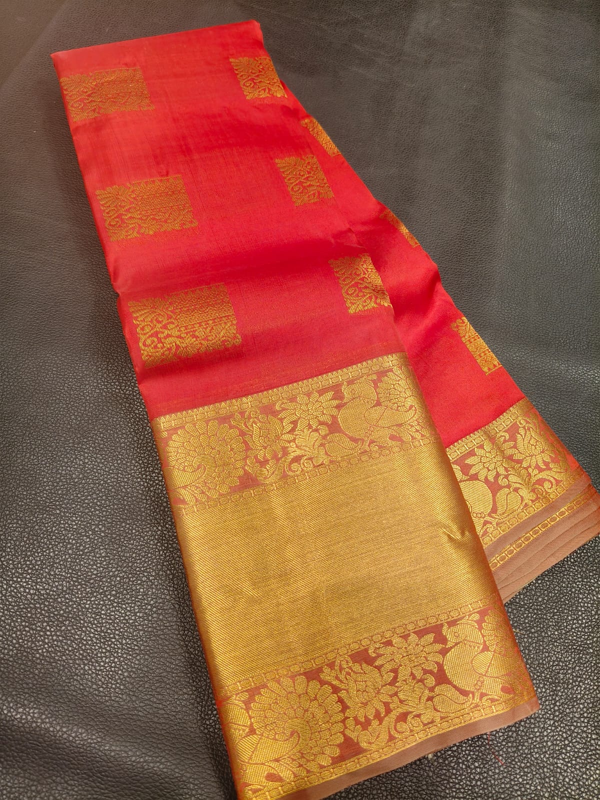 Red With Gold Half Kanchi Saree USA