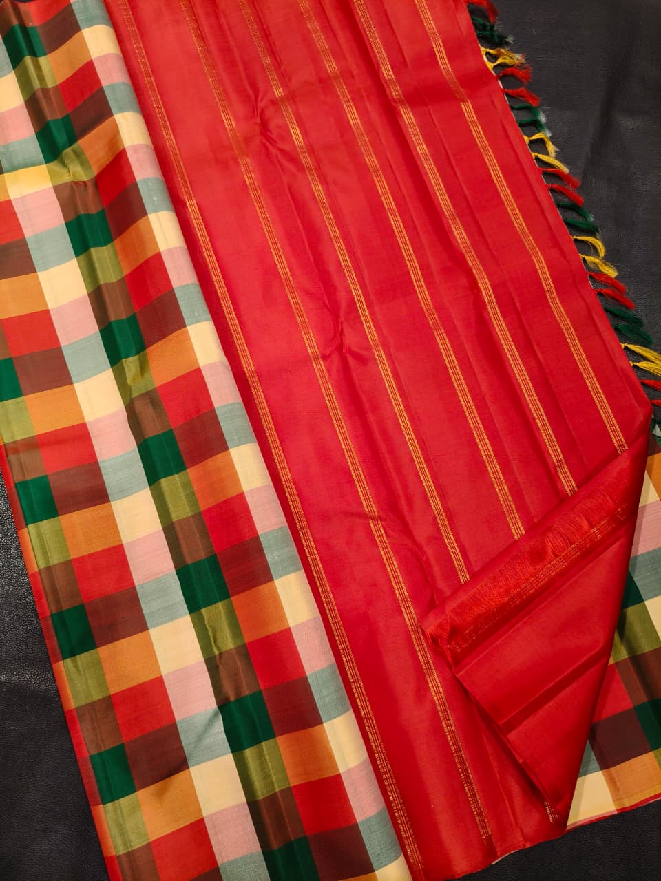 Red with Multicolor kanchipuram saree