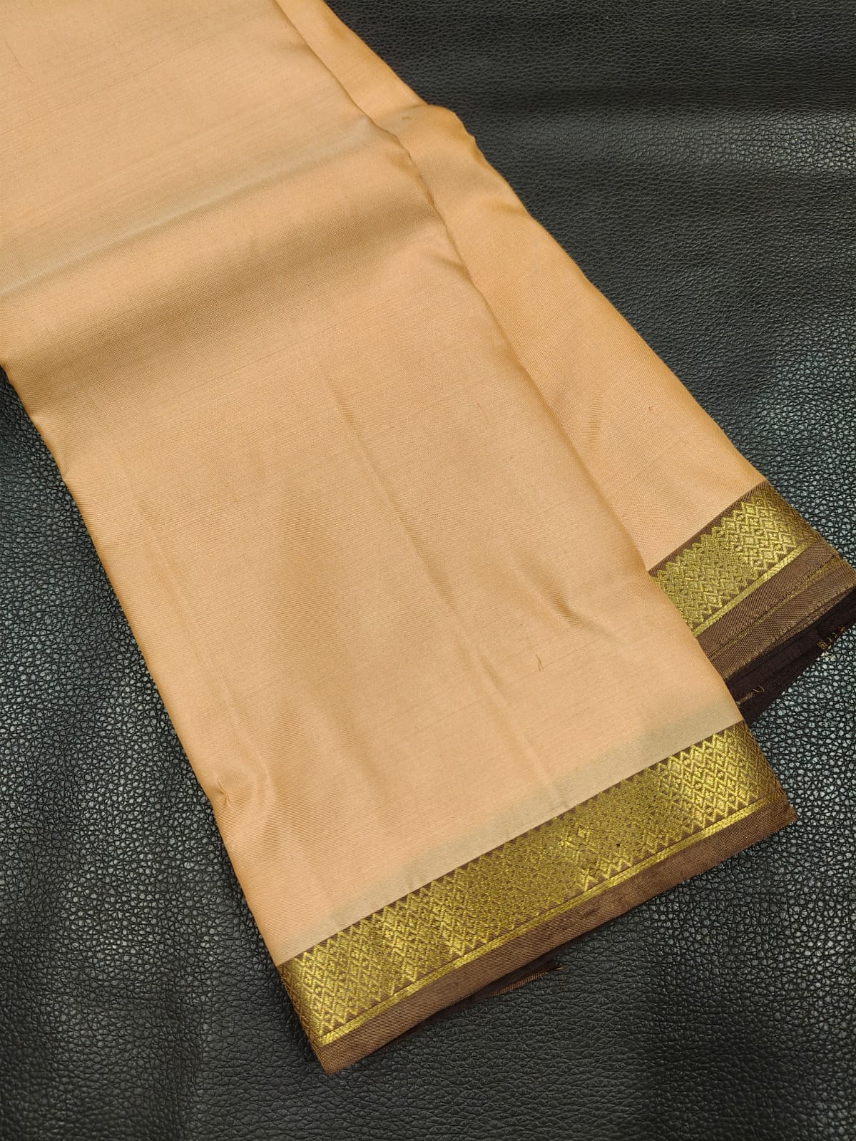 Light Brown with gold Kanchipuram Silk Saree