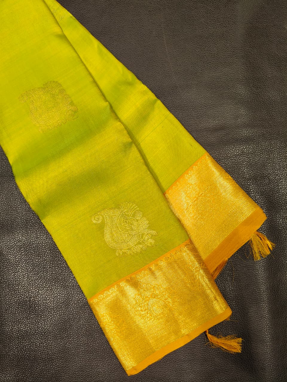 Light Green With Gold Kanchipuram Saree USA