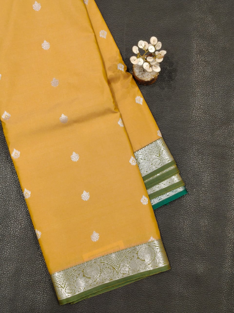 Yellow Semi Silk Saree USA