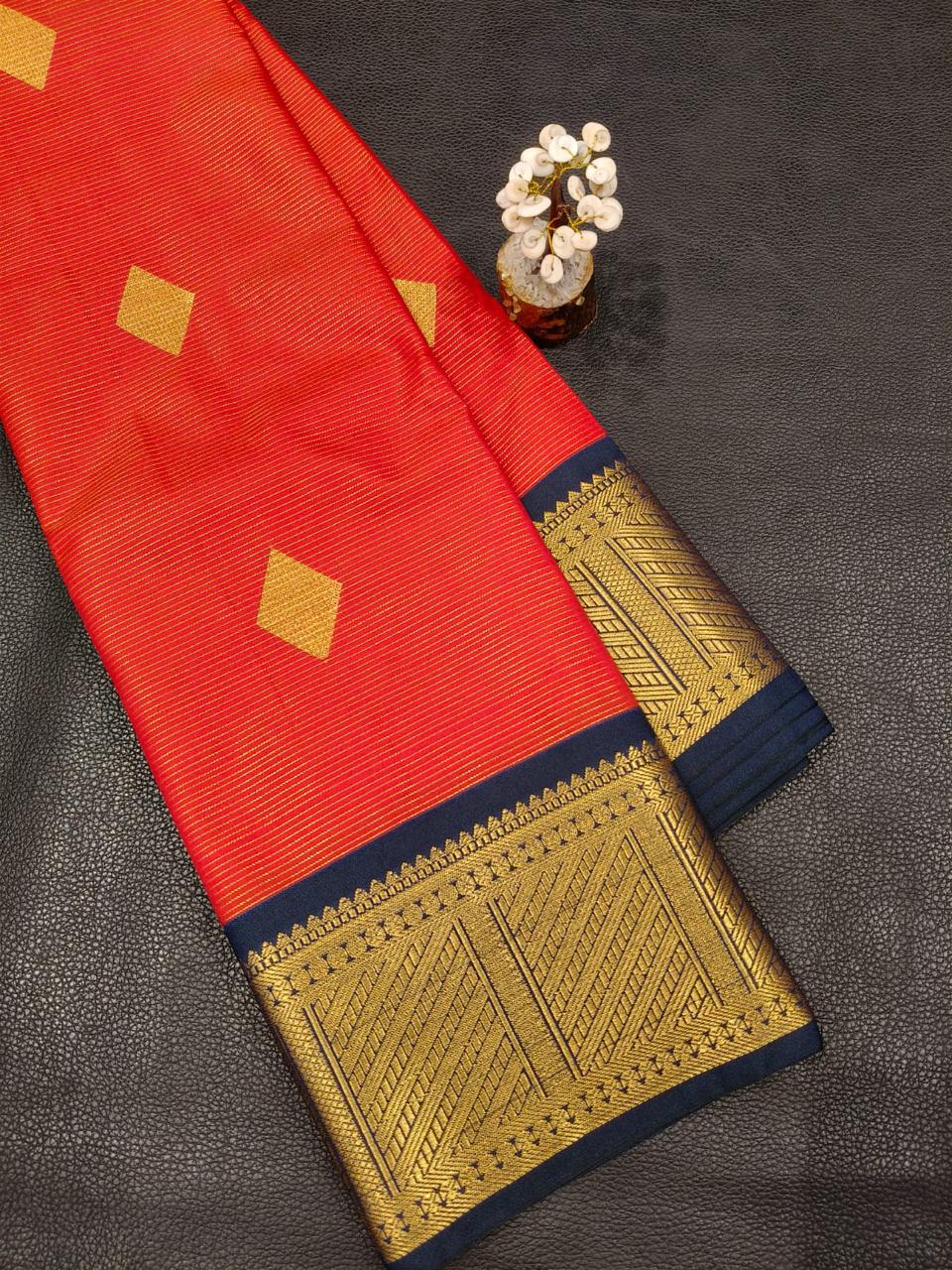 Red Semi silk Saree USA