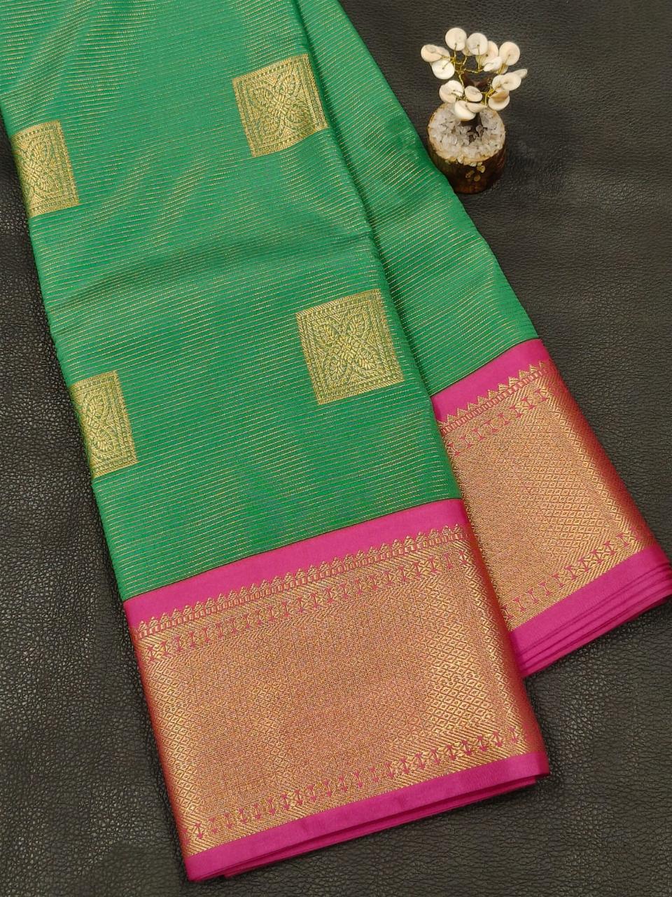 Green Semi Silk Saree