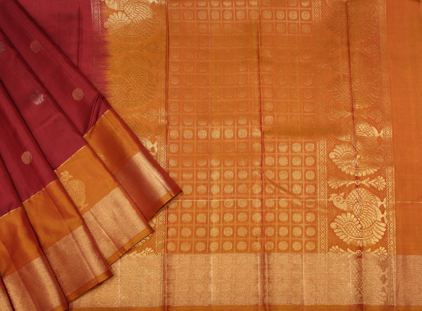 Red with Gold Pure Soft Silk Saree Online USA