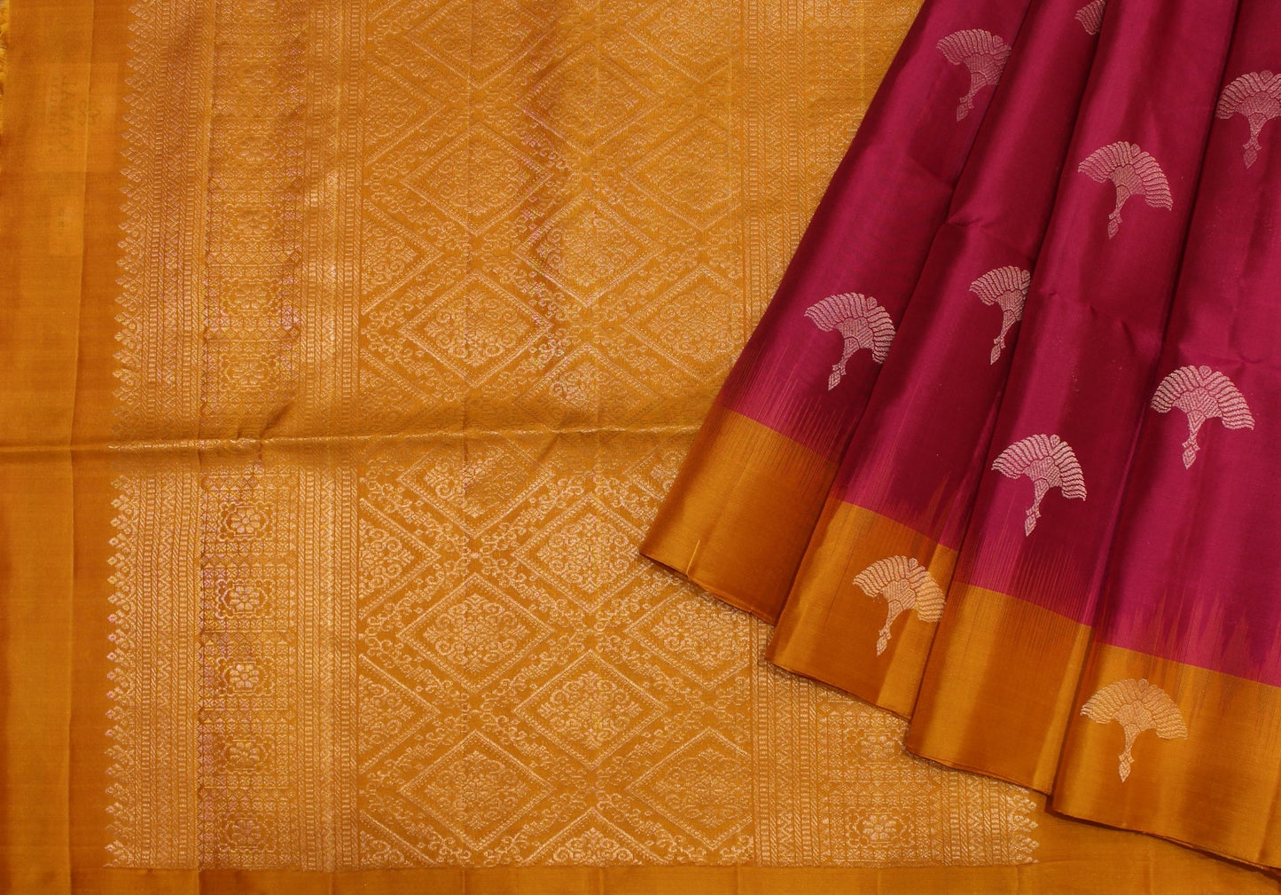 Red with Gold Pure Soft Silk Saree Online USA