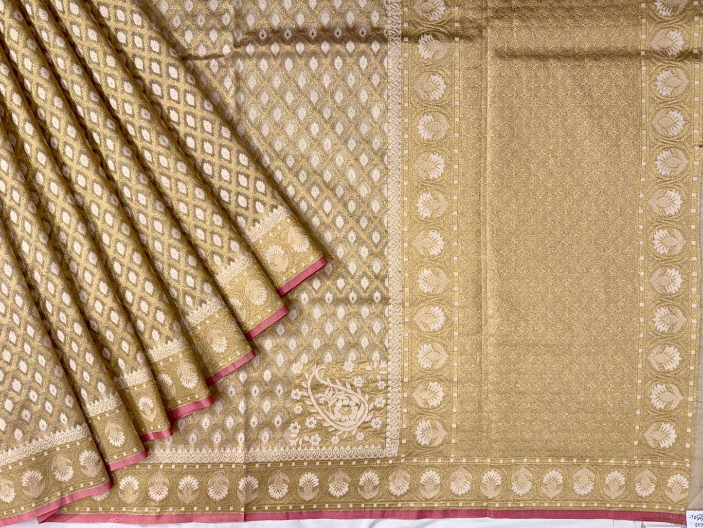 Tissue handloom saree with meenakari and Zari weaving