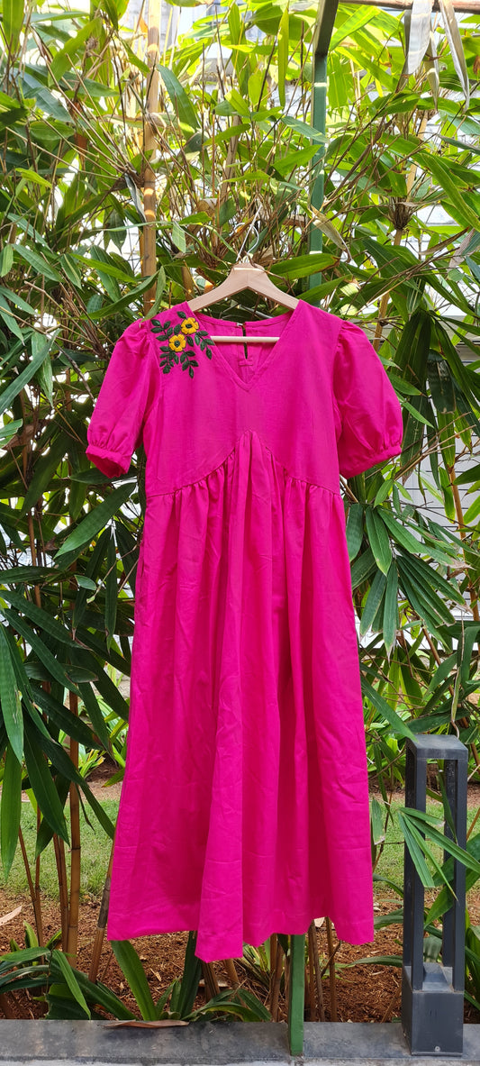 The Pink Embroidery Frock