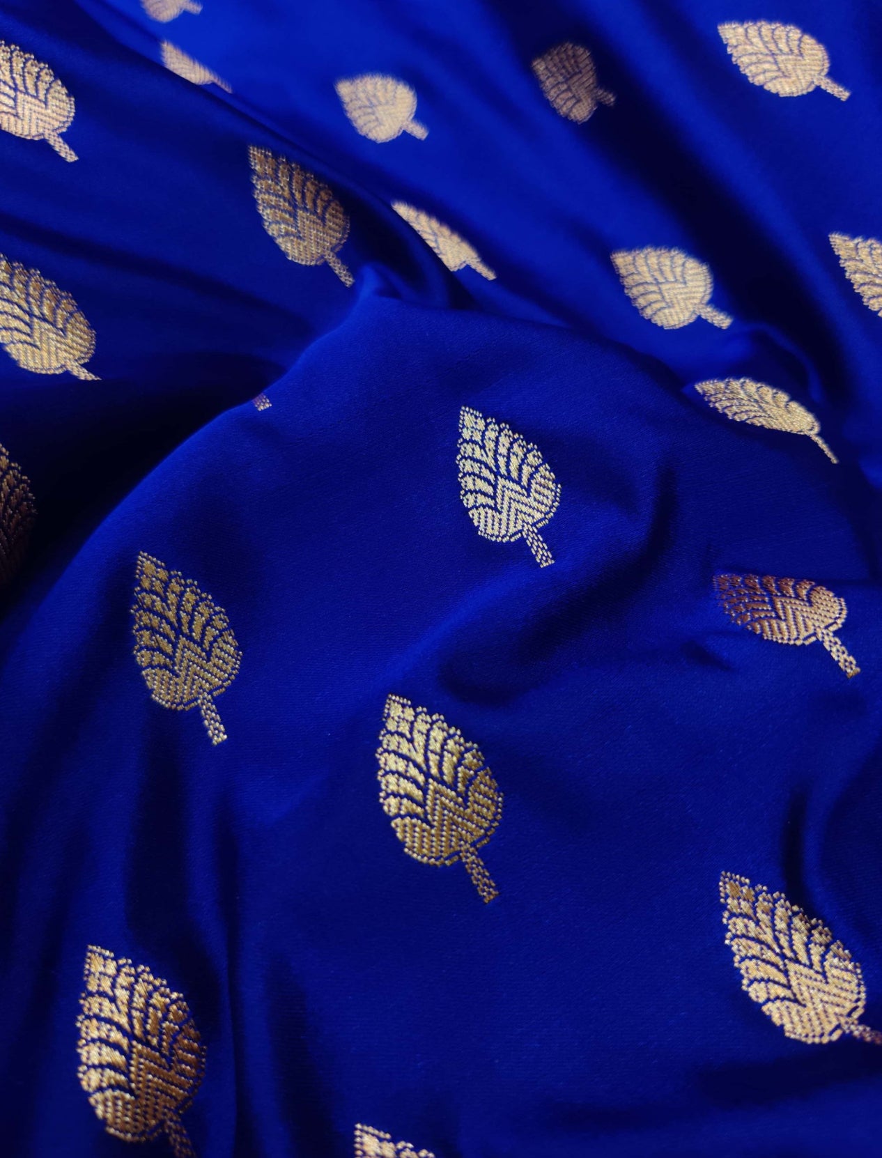 Royal blue  semi Banarasi silk  Saree