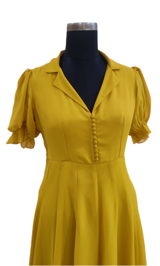 Yellow Solid Dress