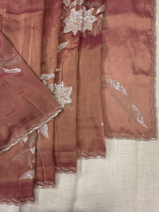 Brown Designer saree in usa