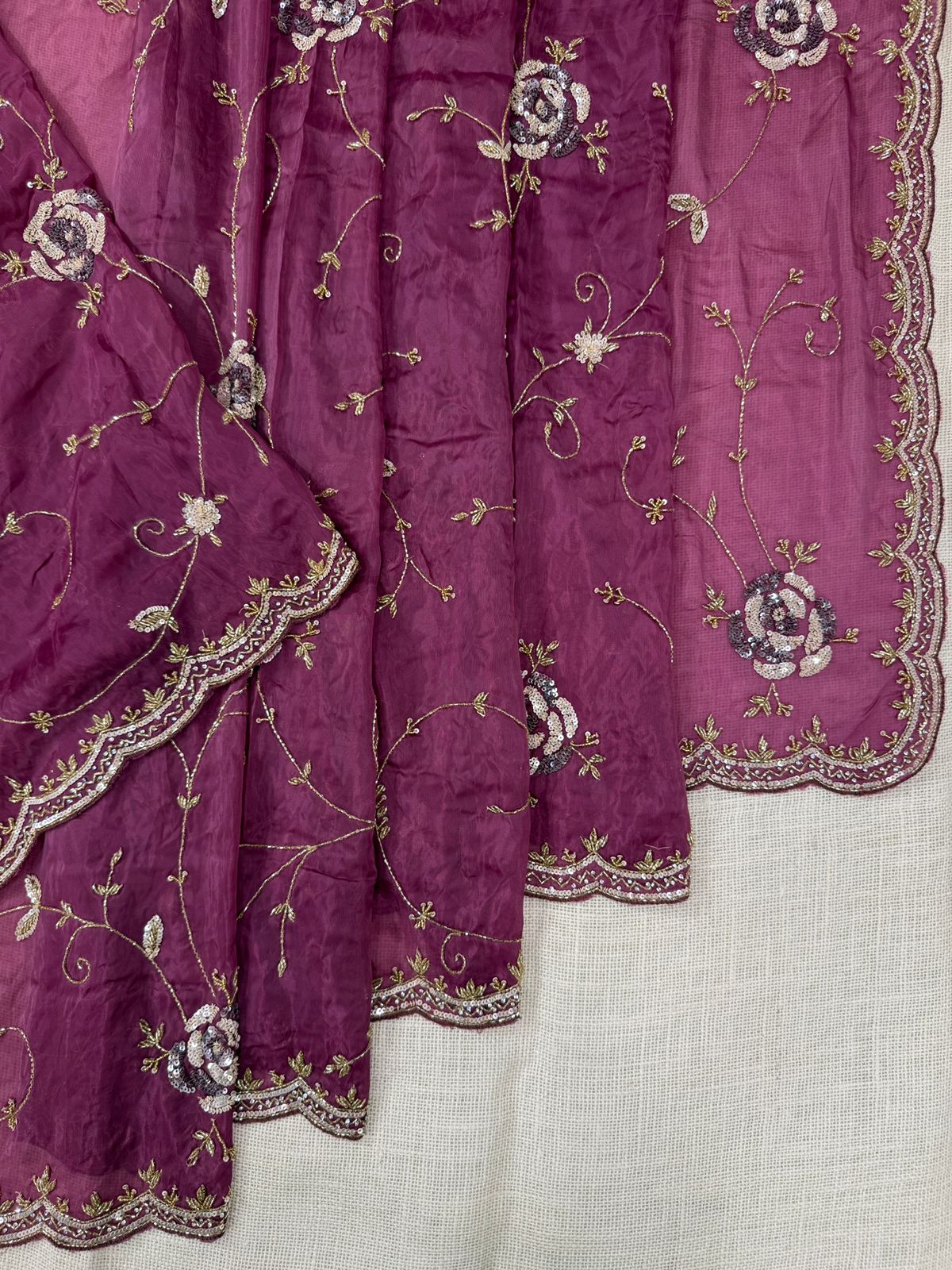 Dark Pink Designer Saree in usa