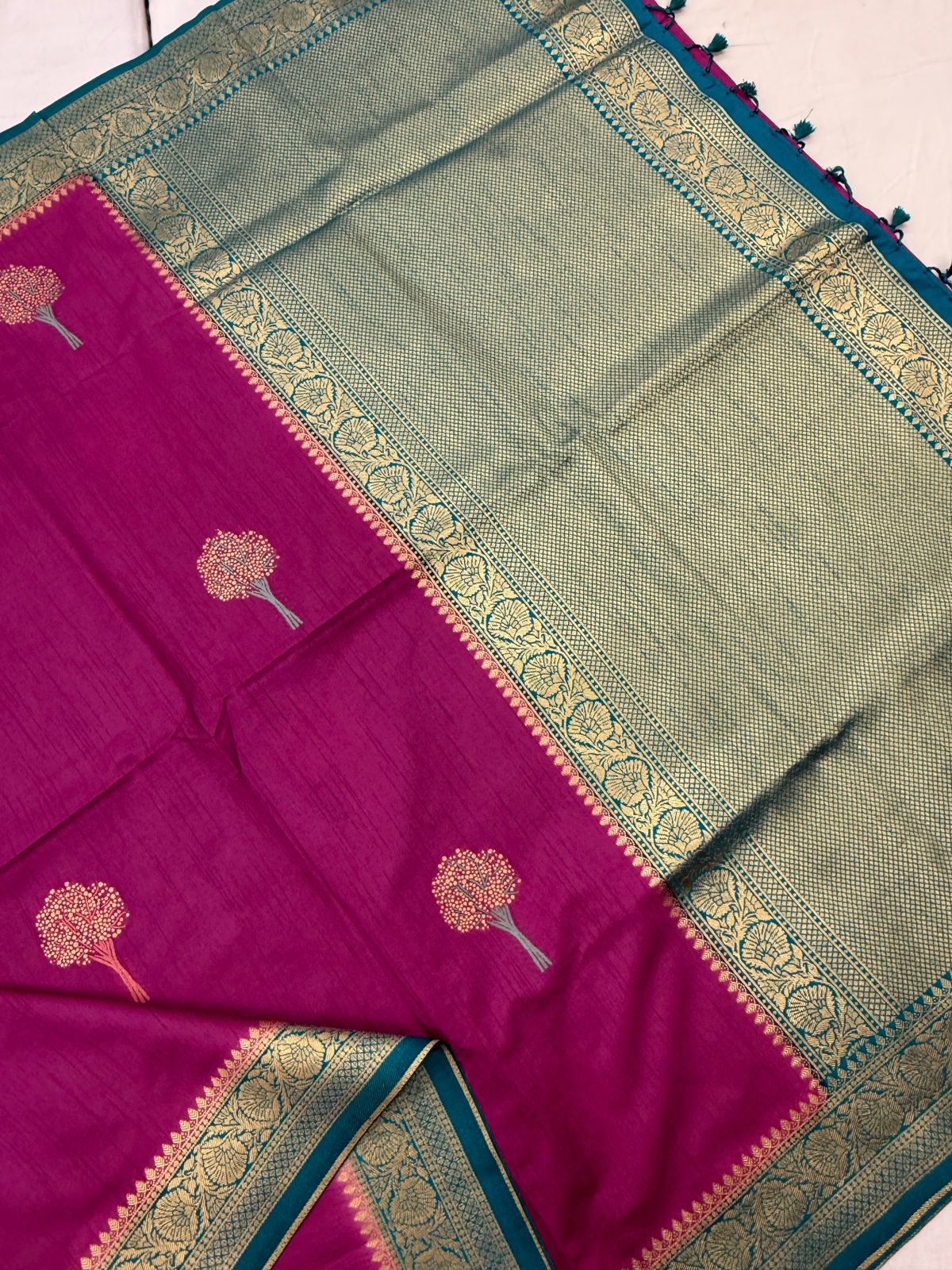 Dark Pink Dola Silk Saree