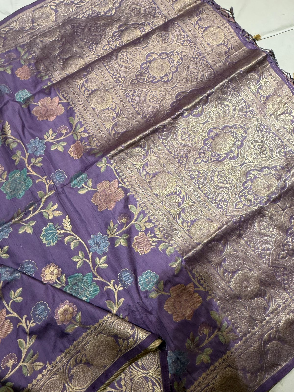 Lavender Dola Silk Saree