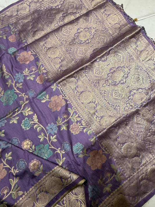 Lavender Dola Silk Saree