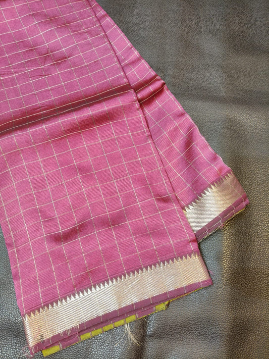 Pink With Golden Border Banana Silk USA