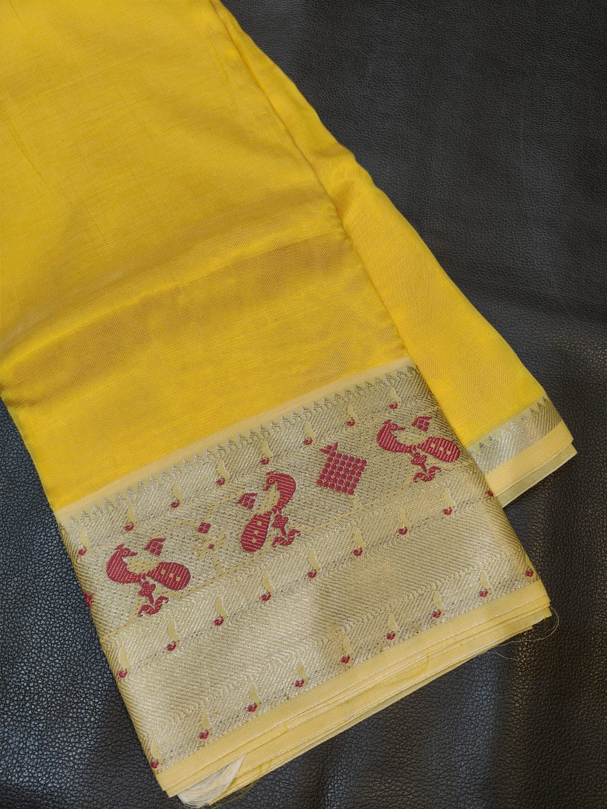 Yellow With Golden Border Banana Silk USA