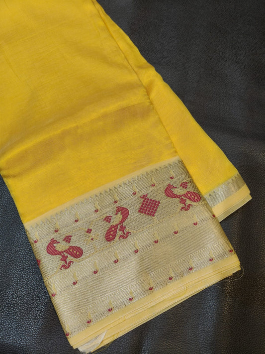 Yellow With Golden Border Banana Silk USA