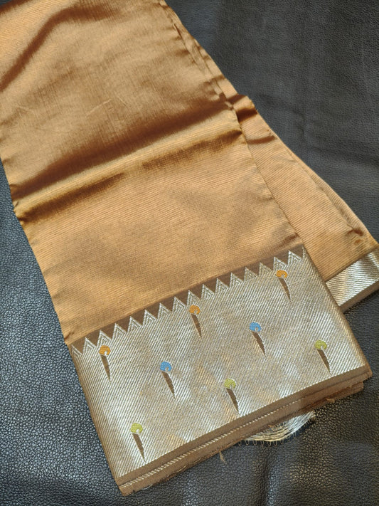Brown With Golden Border Banana Silk USA