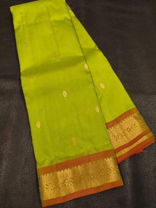 Light Green With Gold Border Gift Saree USA