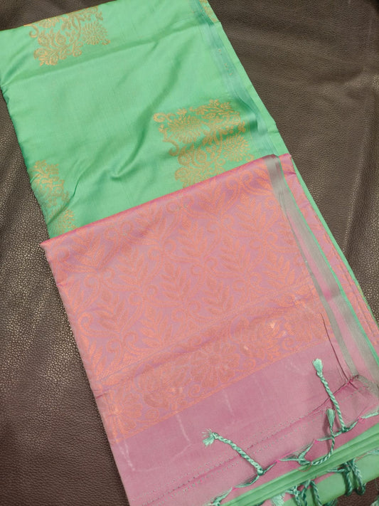 Light Green With Pink Gift Saree USA