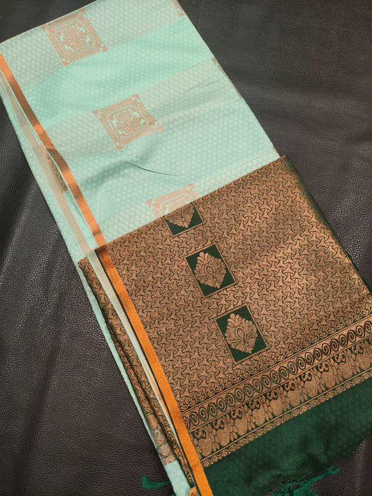 Sky Blue With Gold Blue Gift Saree USA