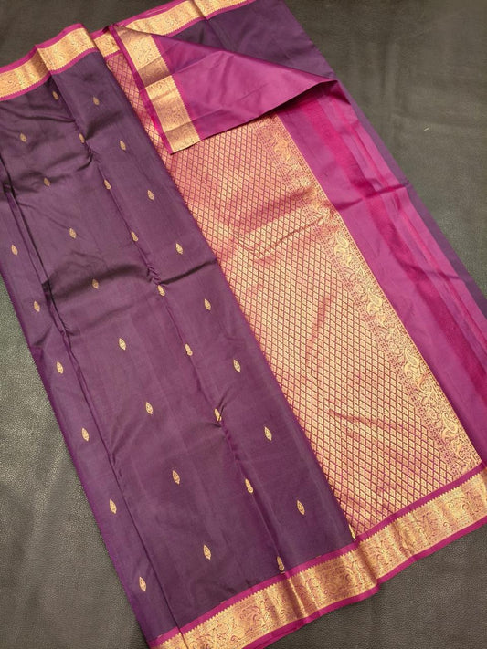 Purple With Gold Border Gift Saree USA