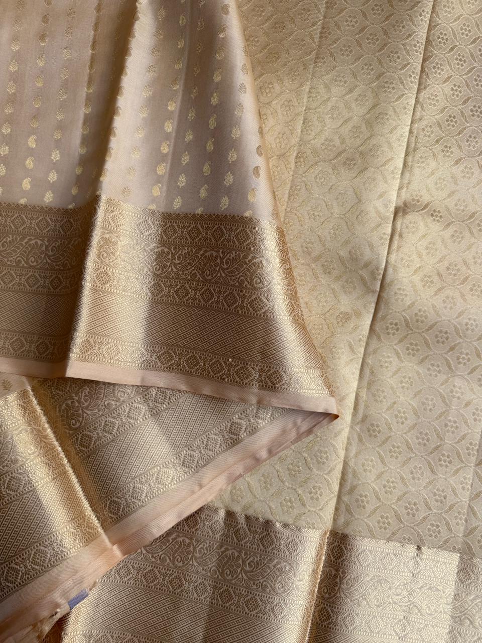 Gold color pure Arni Kanjeevaram handloom silk saree