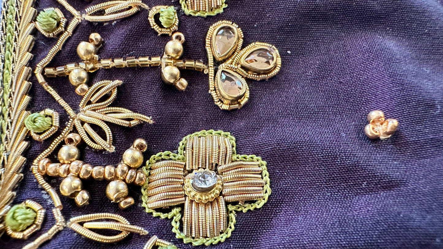 Custom Black with gold Aari Work Blouse Online USA