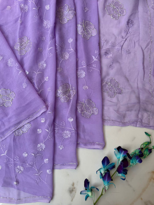 Lavender Color Saree USA