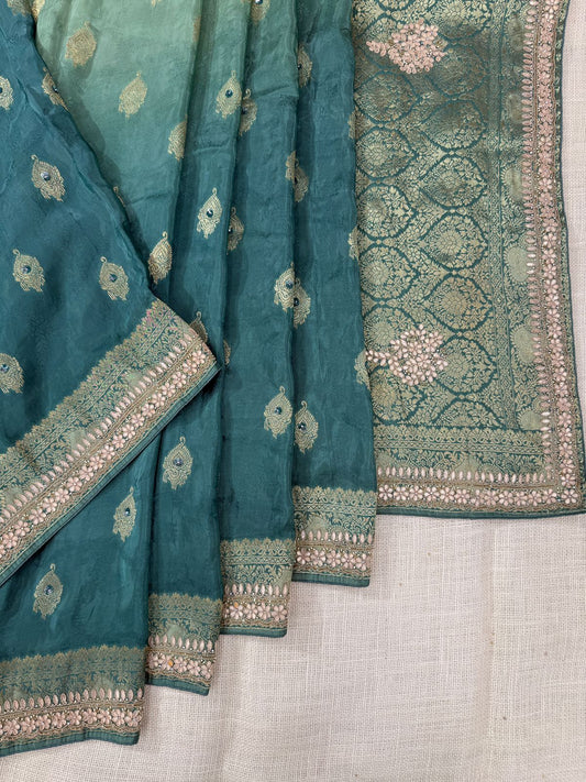 Light Blue Designer Saree in usa
