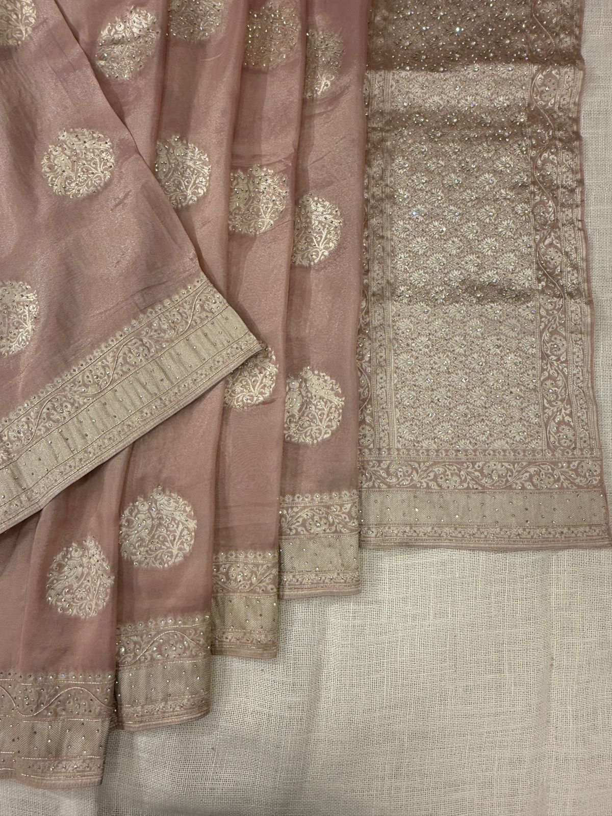 Light Gold Designer Saree in usa