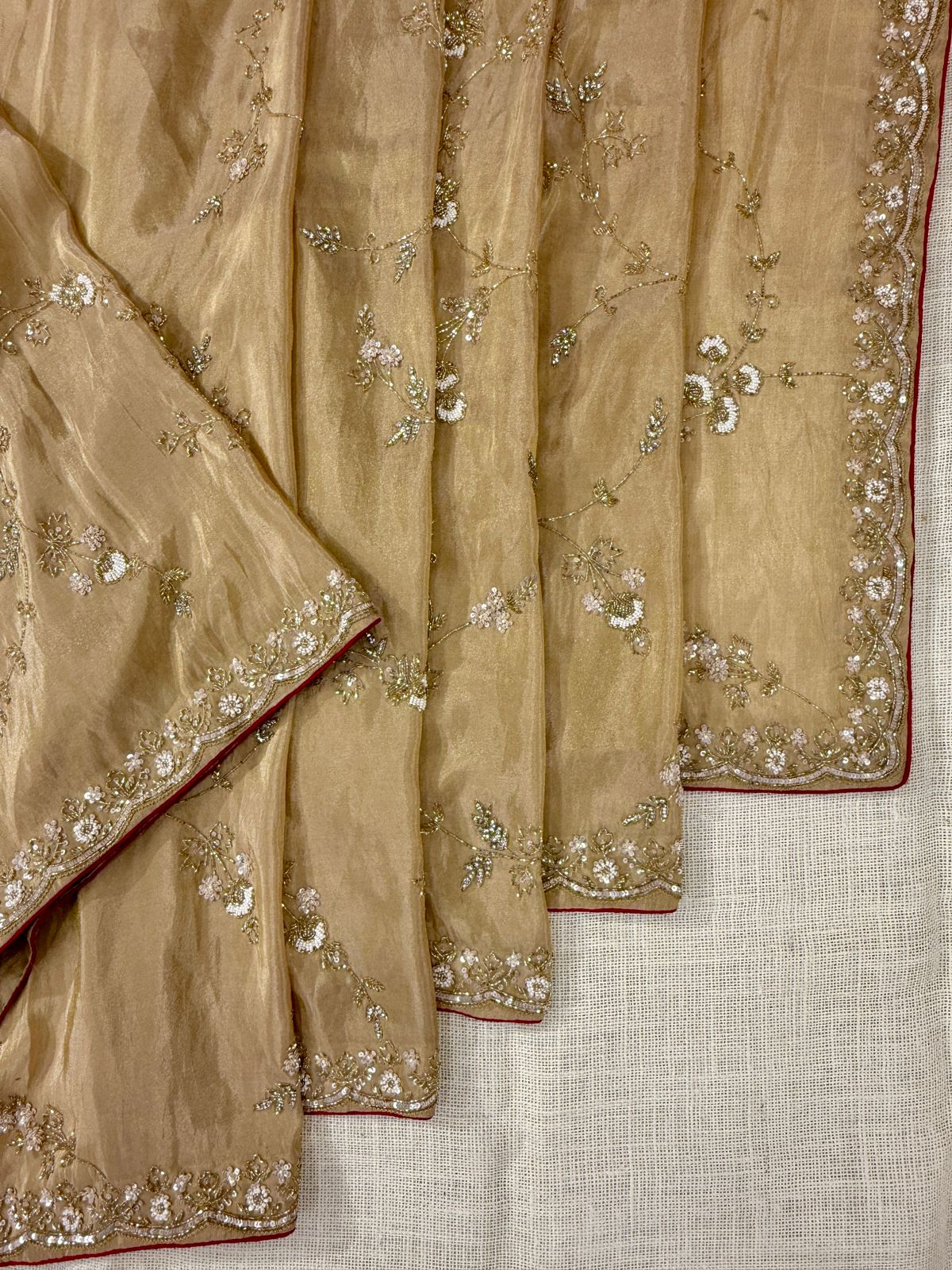 Light Yellow Designer Saree USA