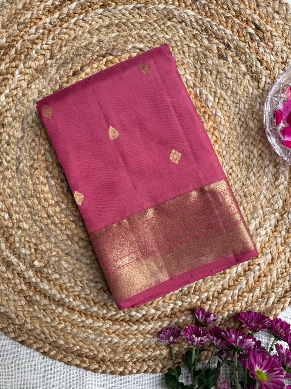Onion pink pure arni Kanjeevaram handloom silk saree