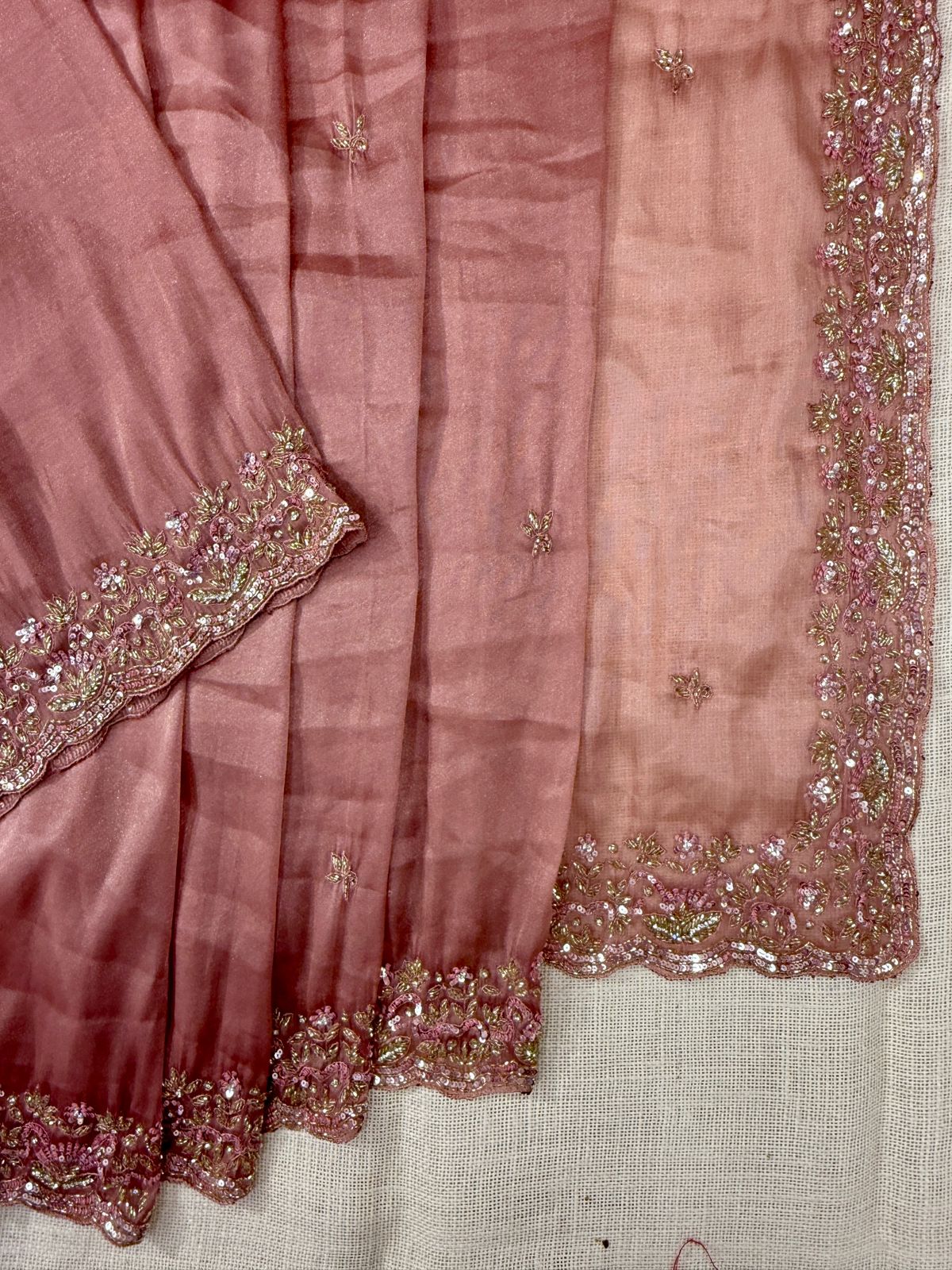 Pink with stone Designer Saree in usa  